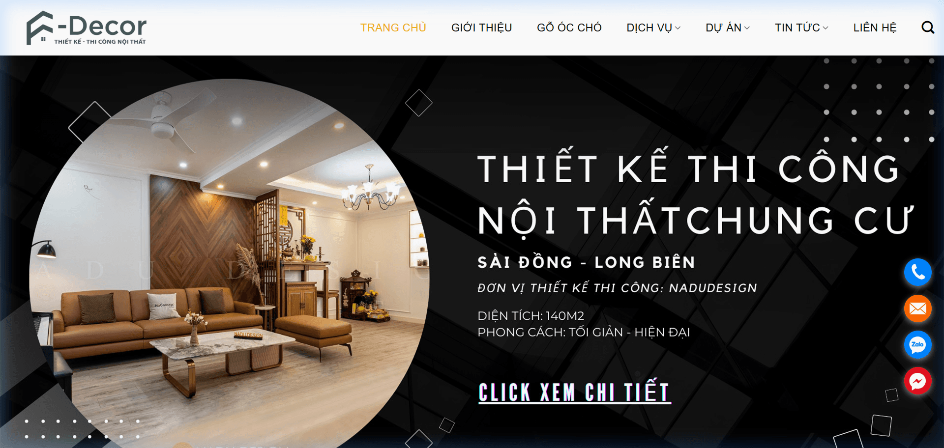 Website Thiết Kế & Thi Công Nội Thất - Công ty TNHH F-Decor