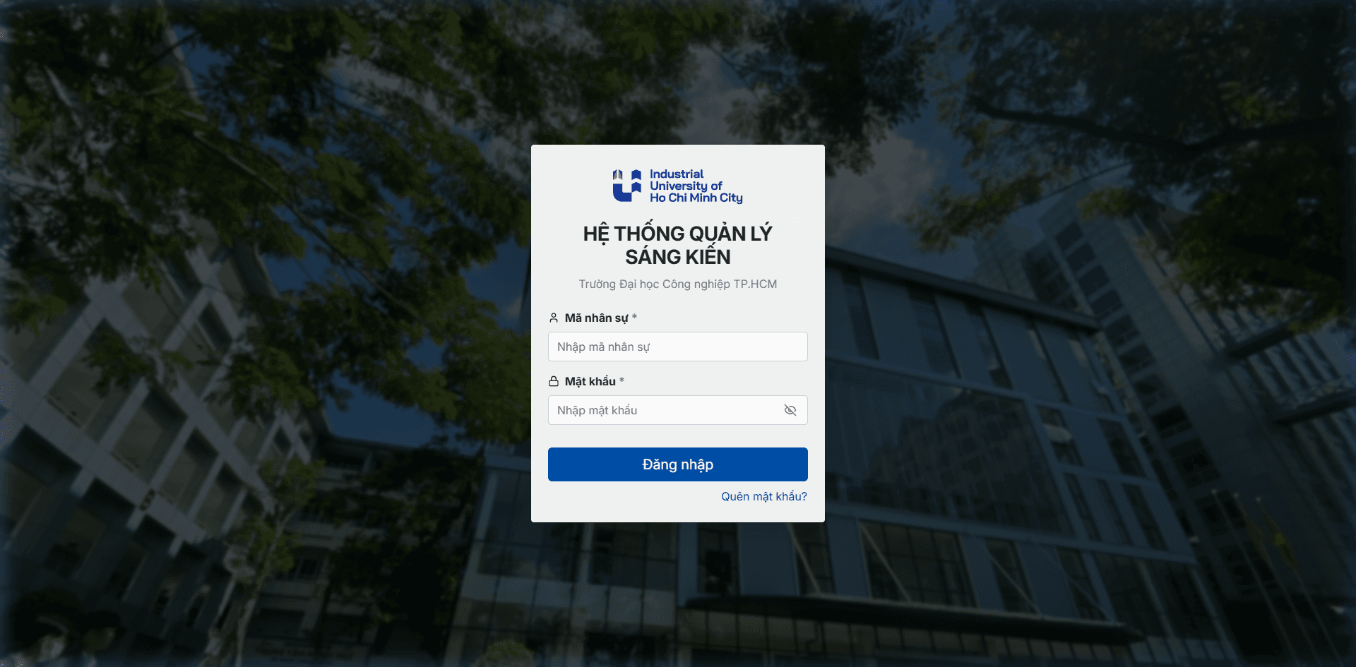 Hệ thống Quản lý Sáng kiến - Đại học Công nghiệp TP.HCM (IUH)